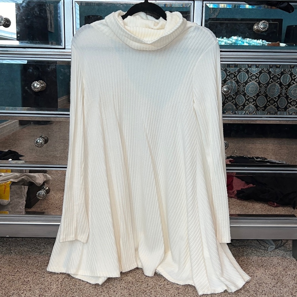White sweater dress